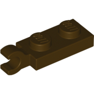 Lego destička 1x2 se svorkou (úchytem) vodorovně, tmavě hnědá (6141589)